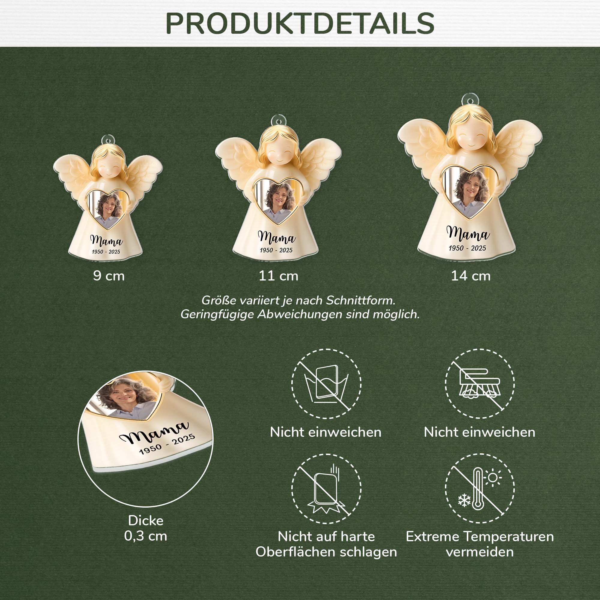 5489OGE3 engel anhanger mit foto personalisierter weihnachtsschmuck aus acryl mama zur erinnerung 5489O6QNA