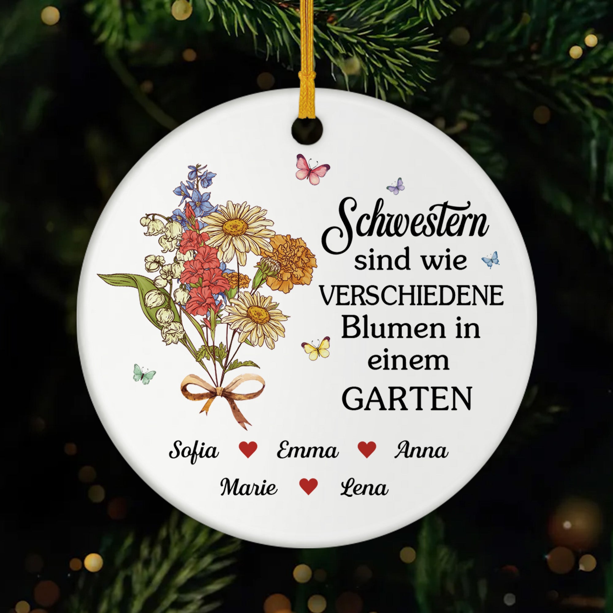 5497OGE1 schwestern sind wie verschiedene blumen personalisierter weihnachtsschmuck keramik beste freundinnen 5497O6QTA
