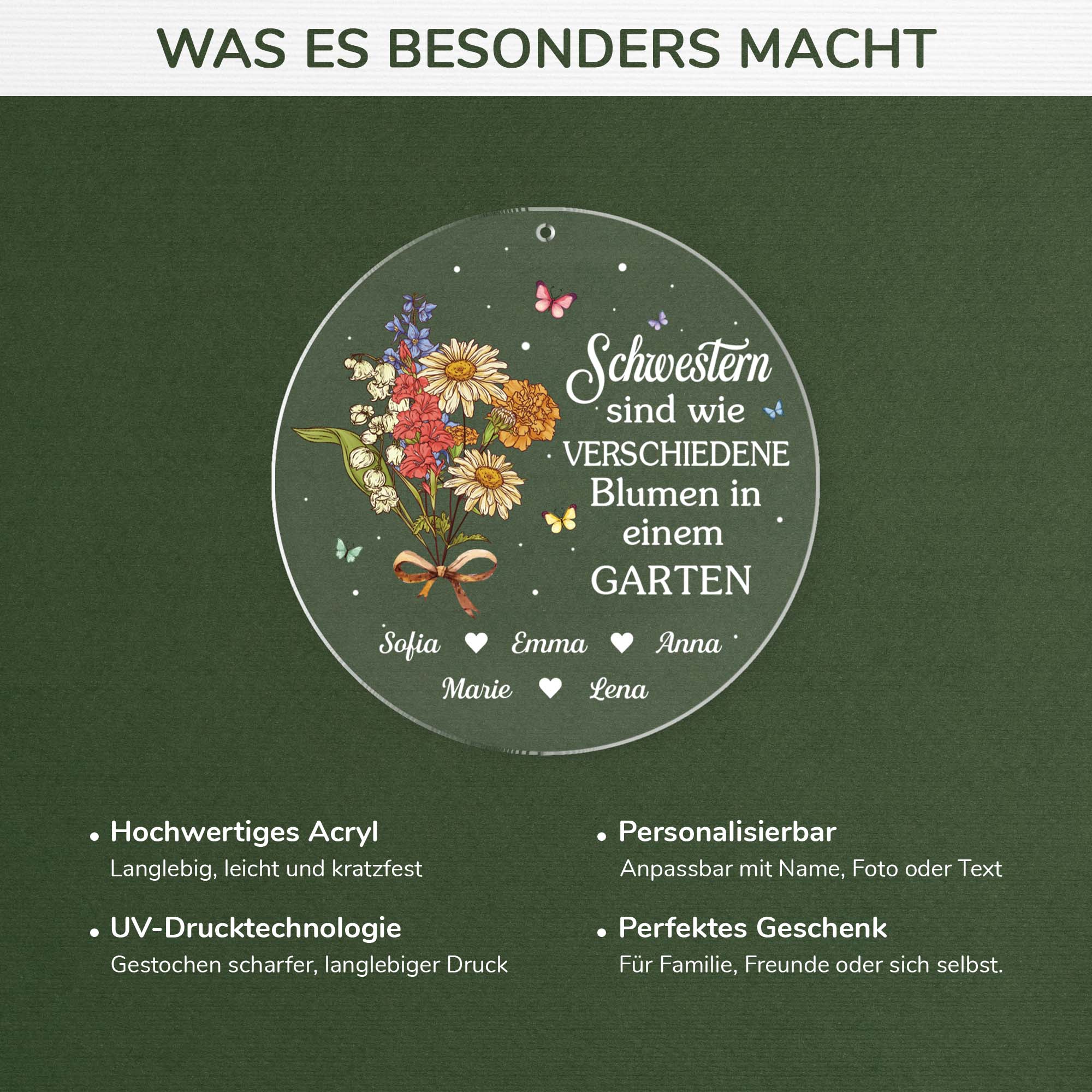 5497OGE4 schwestern sind wie verschiedene blumen personalisierter weihnachtsschmuck acryl beste freundinnen 5497O6QTA
