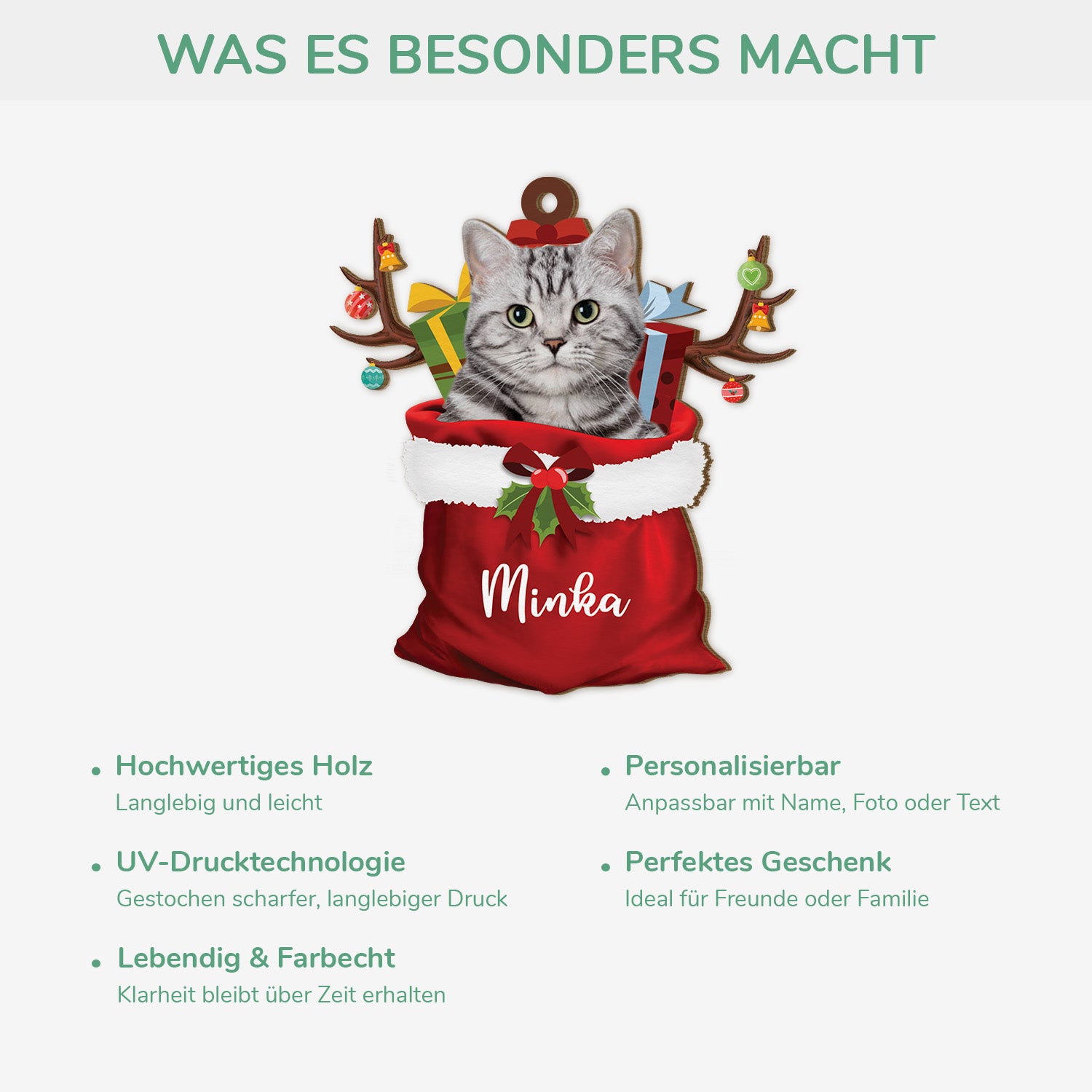5522OGE4 katze mit foto_ nikolaussack personalisierte 1 schicht holz ornamente weihnachten 5522O8LAD