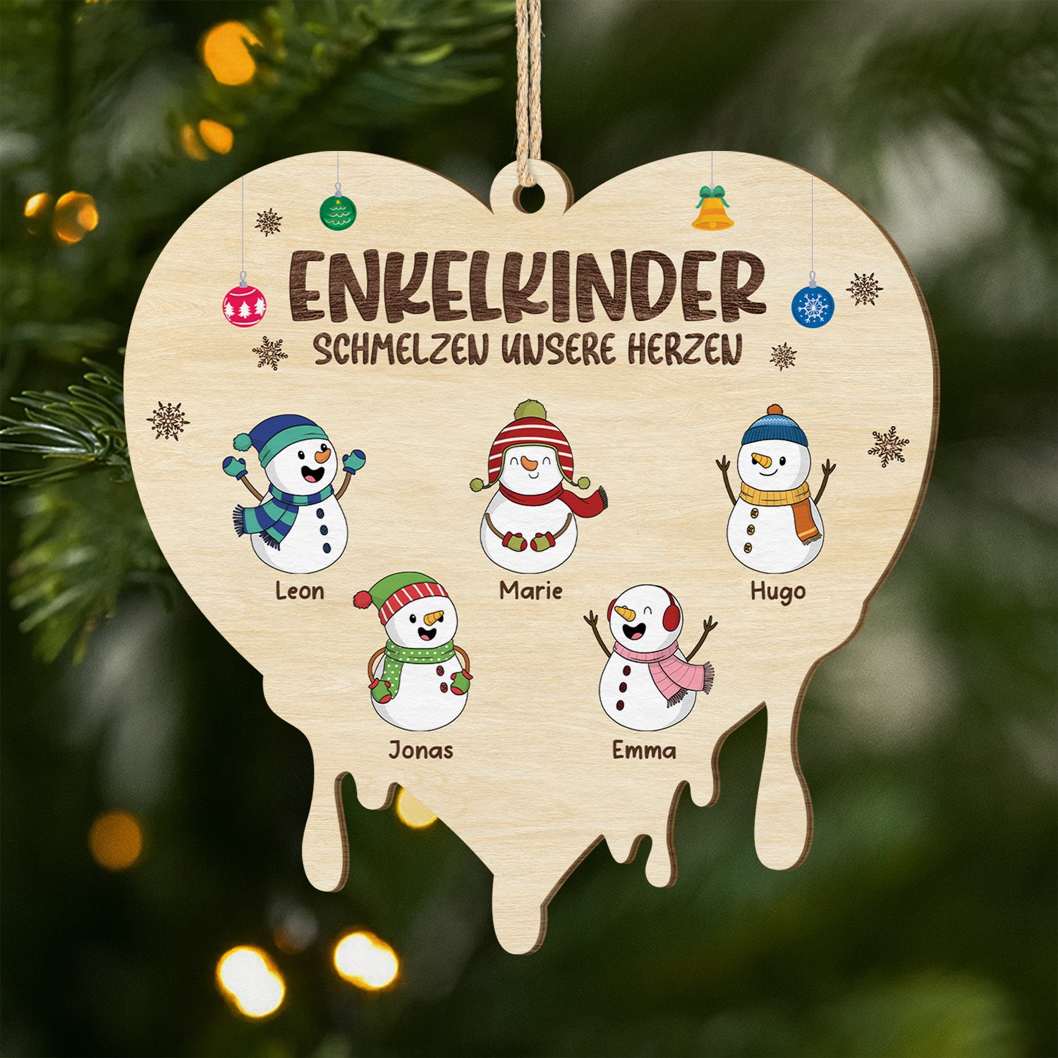 5524OGE1 enkelkinder schmelzen unsere herzen personalisierte 1 schicht holz ornamente weihnachten familie 5524OTUZA