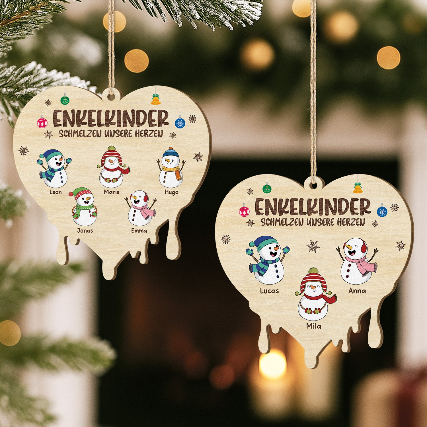 5524OGE2 enkelkinder schmelzen unsere herzen personalisierte 1 schicht holz ornamente weihnachten familie 5524OTUZA
