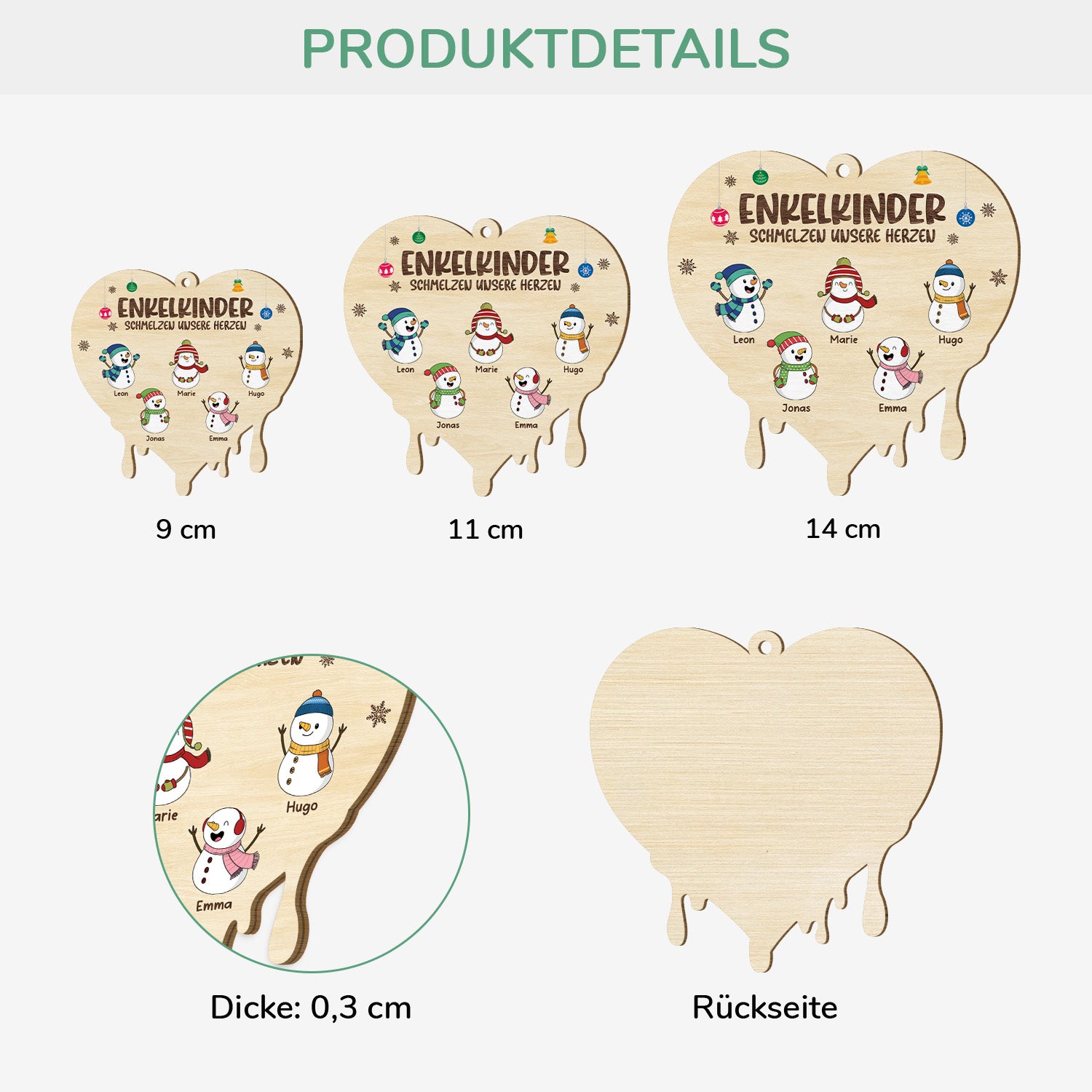 5524OGE3 enkelkinder schmelzen unsere herzen personalisierte 1 schicht holz ornamente weihnachten familie 5524OTUZA