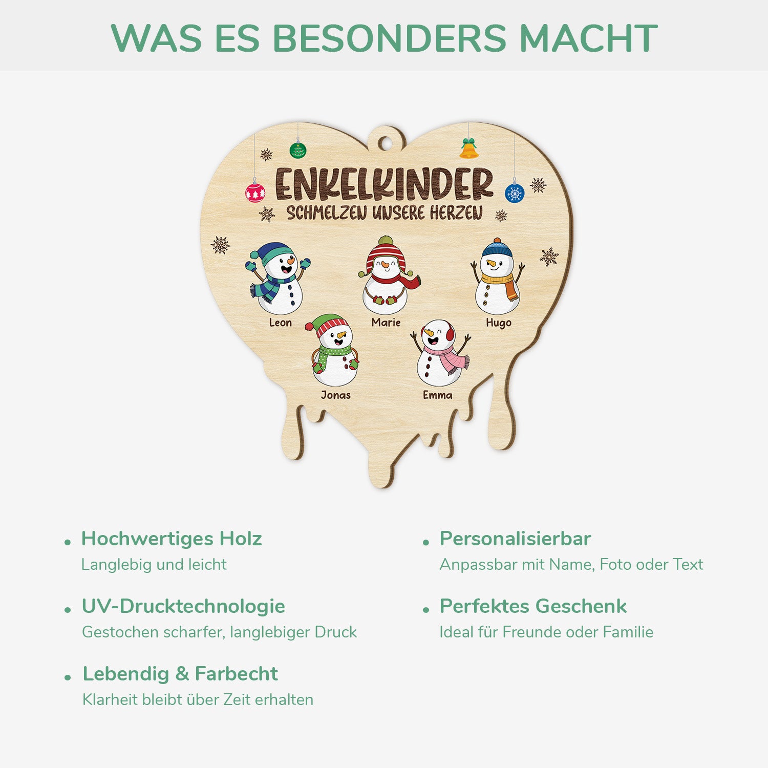 5524OGE4 enkelkinder schmelzen unsere herzen personalisierte 1 schicht holz ornamente weihnachten familie 5524OTUZA