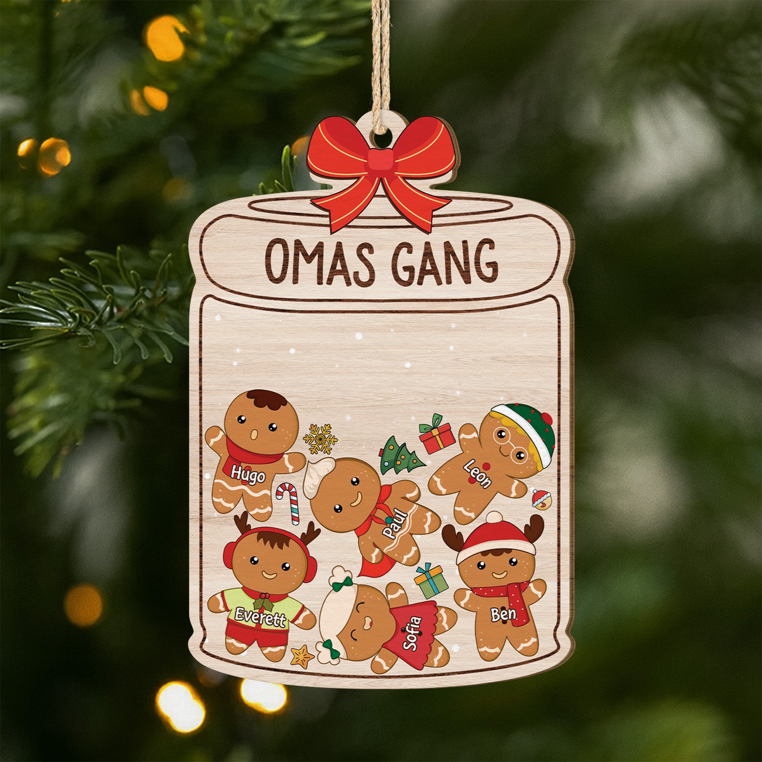 5534OGE1 omas gang lebkuchenmann vorratsdose personalisierte 1 schicht holz ornamente weihnachten 5534O3YMA