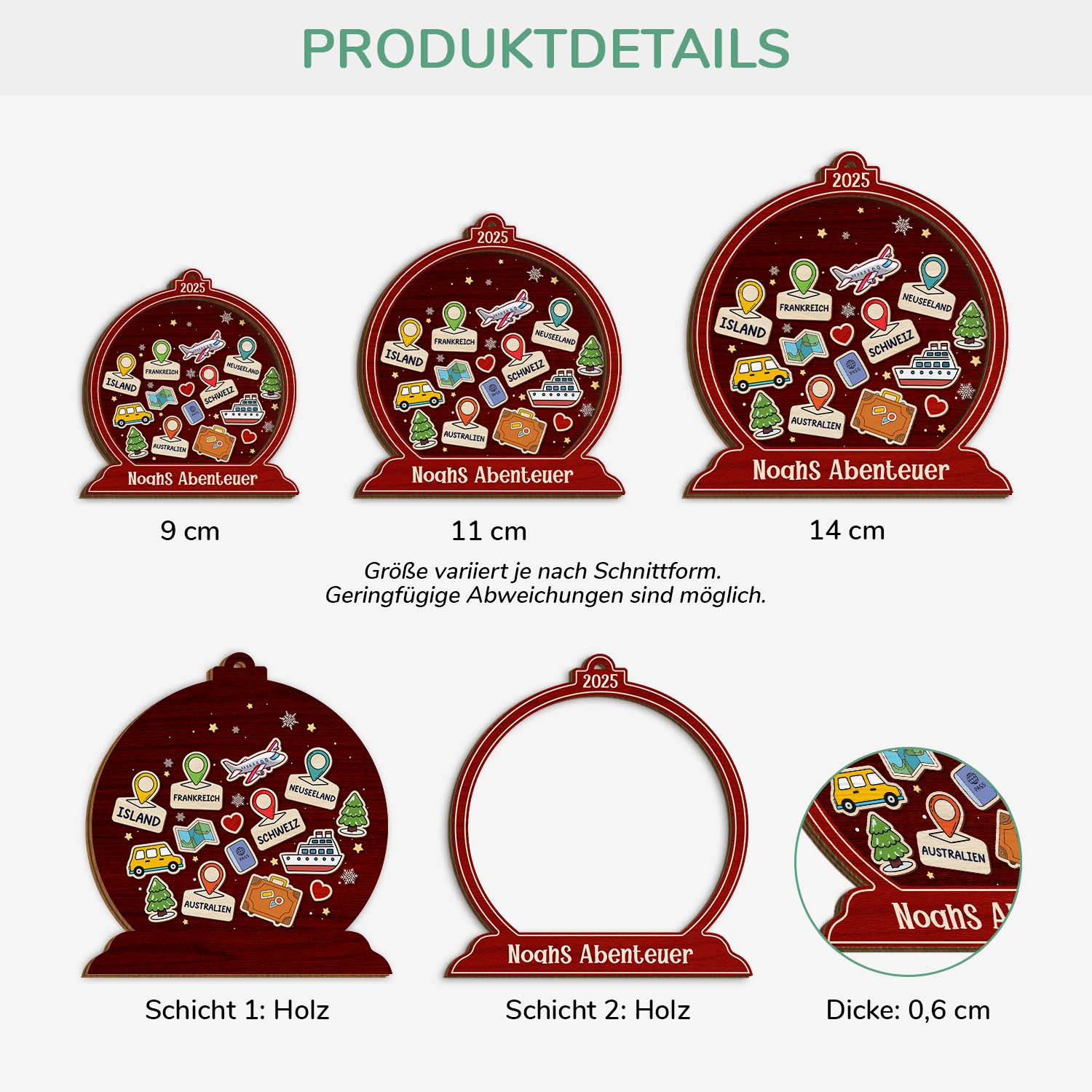 5537OGE3 abenteuer_ personalisierte 2 schicht holz ornamente weihnachten reisen 5537OTTZR