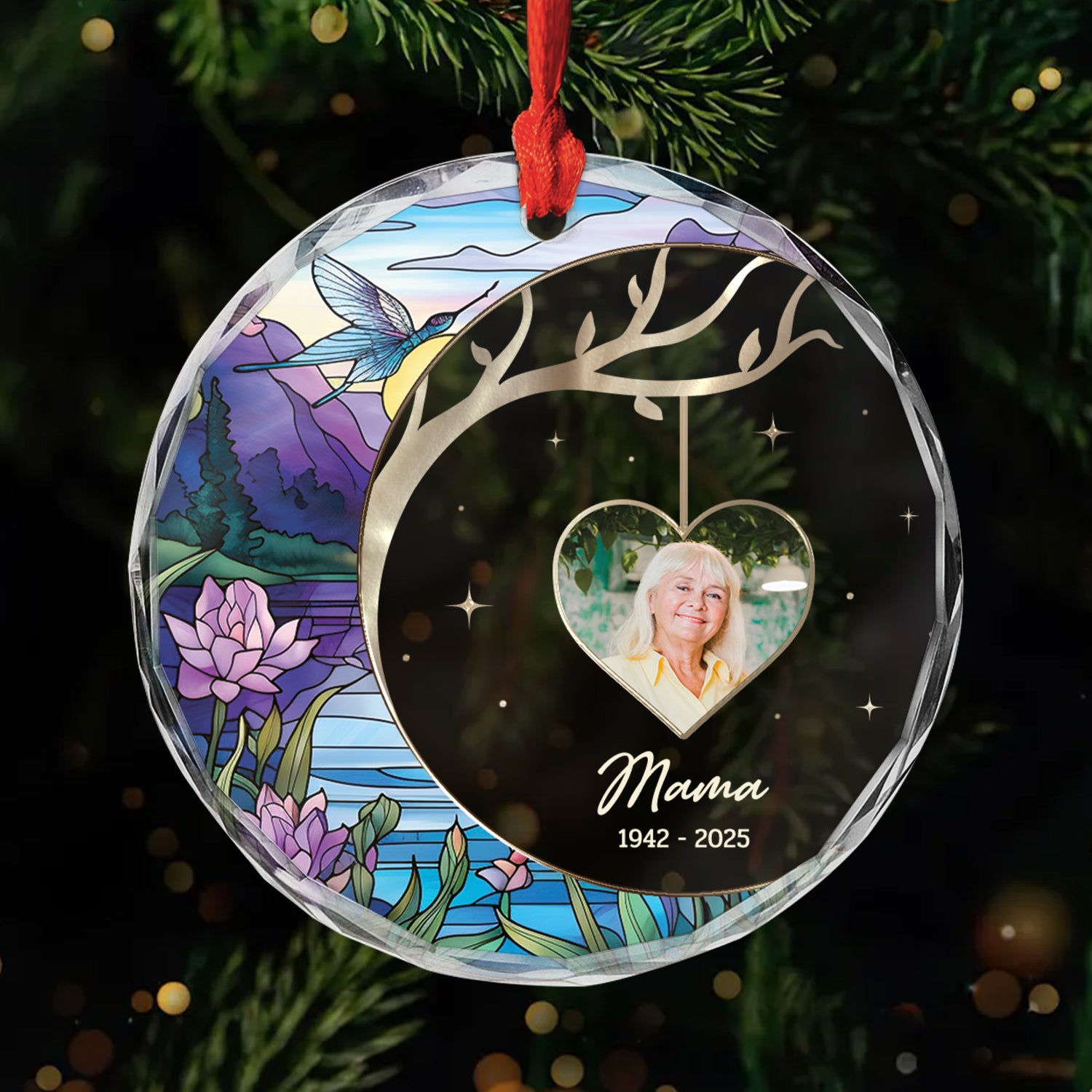 5540OGE1 mama mit foto personalisierte glas ornamente zur erinnerung 5540O3ZNA