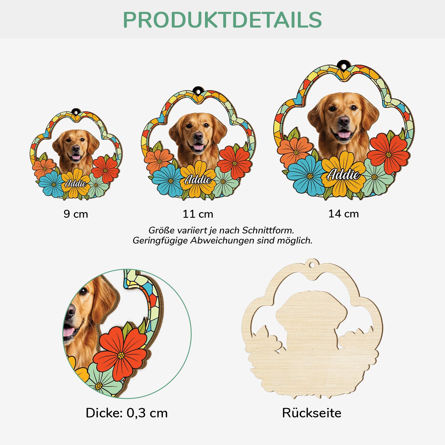 5542OGE3 hund blumen personalisierte 1 schicht holz ornamente mit foto 5542O8LMC_27744a71 6683 41d2 ba80 3d34feda34f0