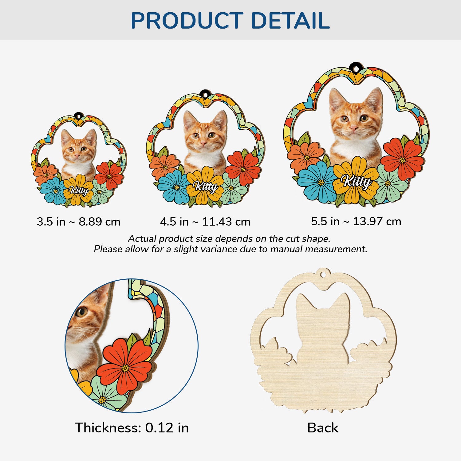 5542OUS3 custom 1 layered wooden ornaments photo gifts for cat lovers 5542O8LMD