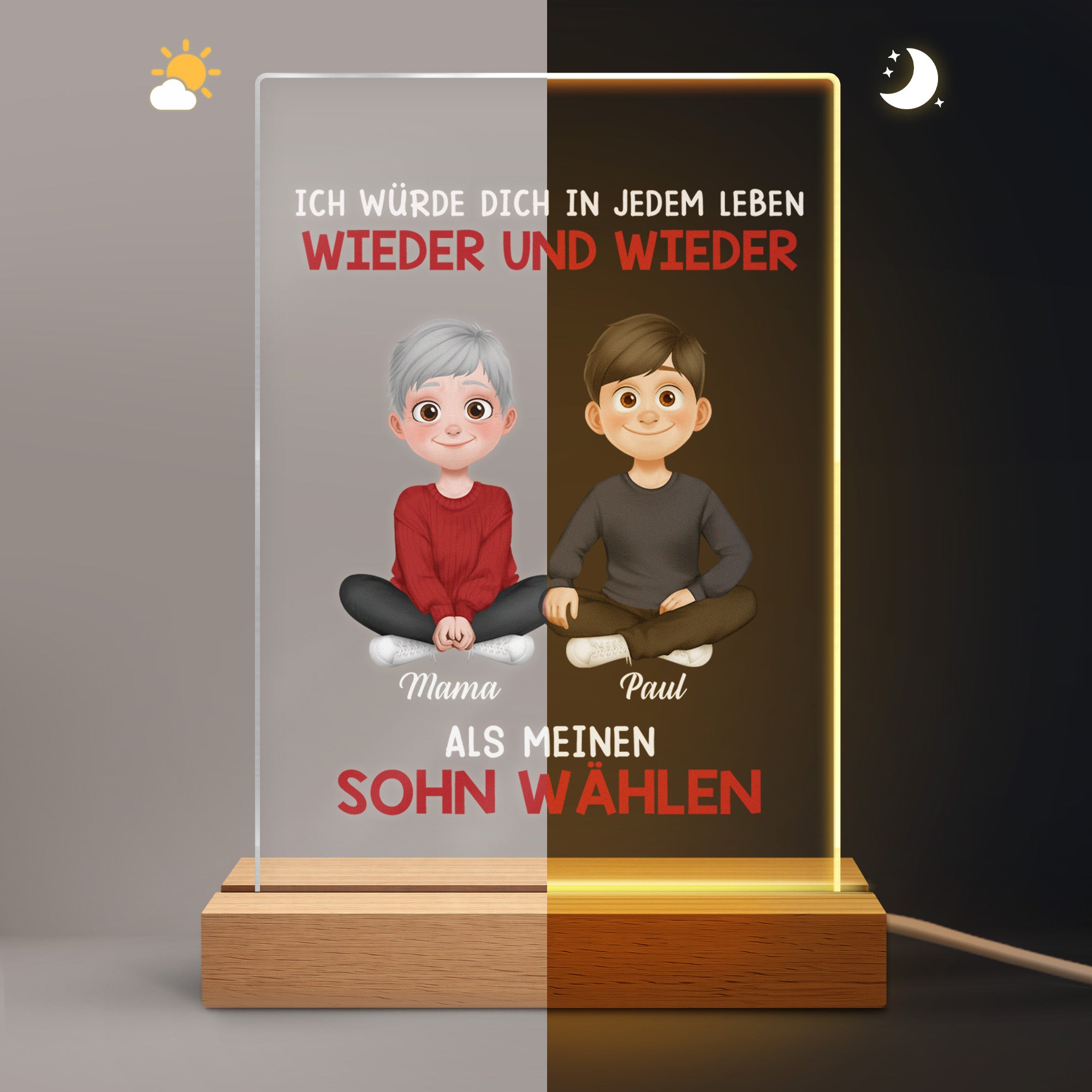 5545LGE2 immer wieder meine mamameinen papa personalisiertes geschenk  nachtlicht sohn  tochter 5545l8laa