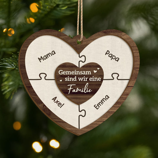 5547OGE1 wir sind eine familie puzzle personalisierte 2 schicht holz ornamente familie 5547O5QAI