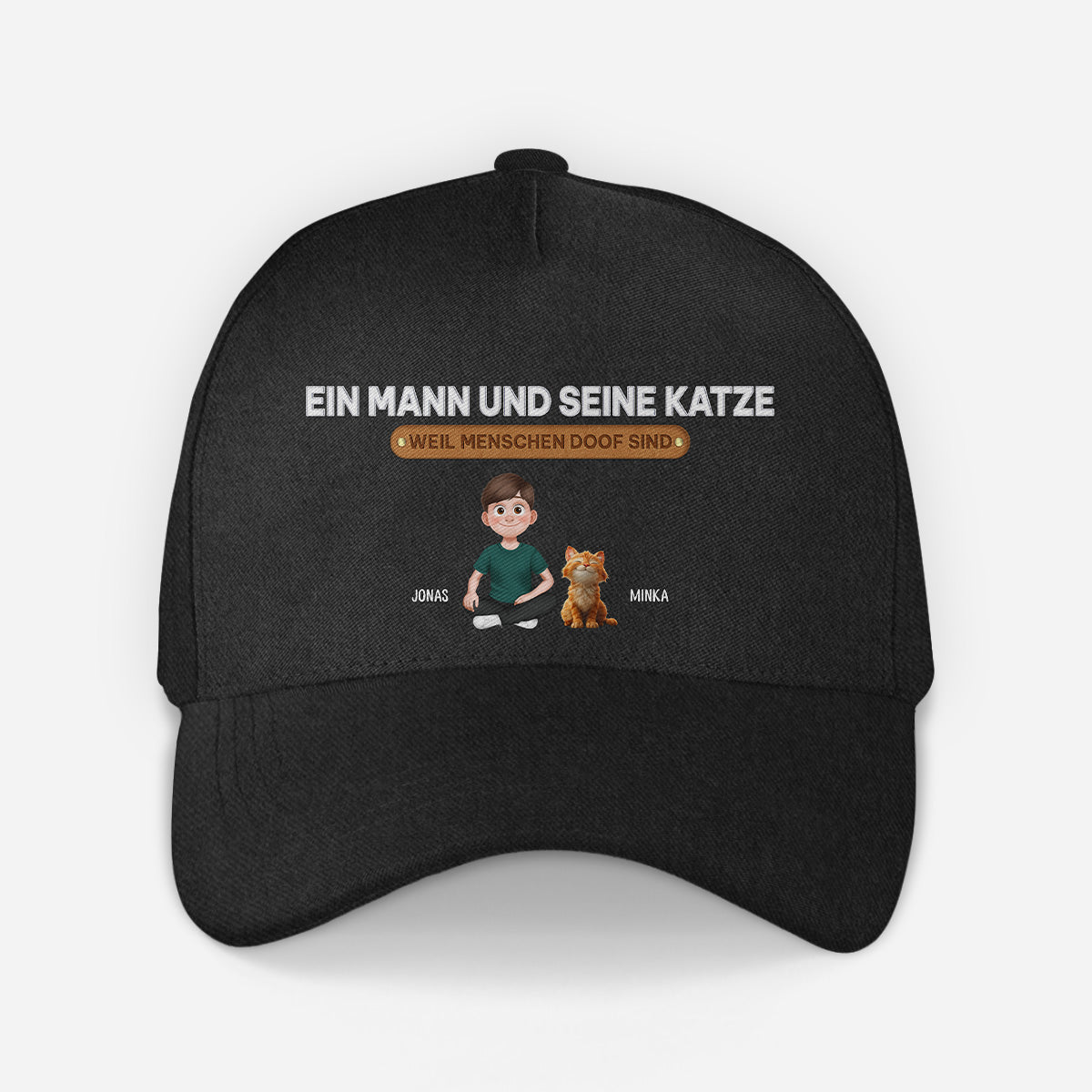 5552JGE2 ein madchen und ihre katze personalisierte kappen katzen 5552JTVND