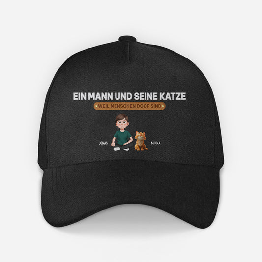 5552JGE2 ein madchen und ihre katze personalisierte kappen katzen 5552JTVND