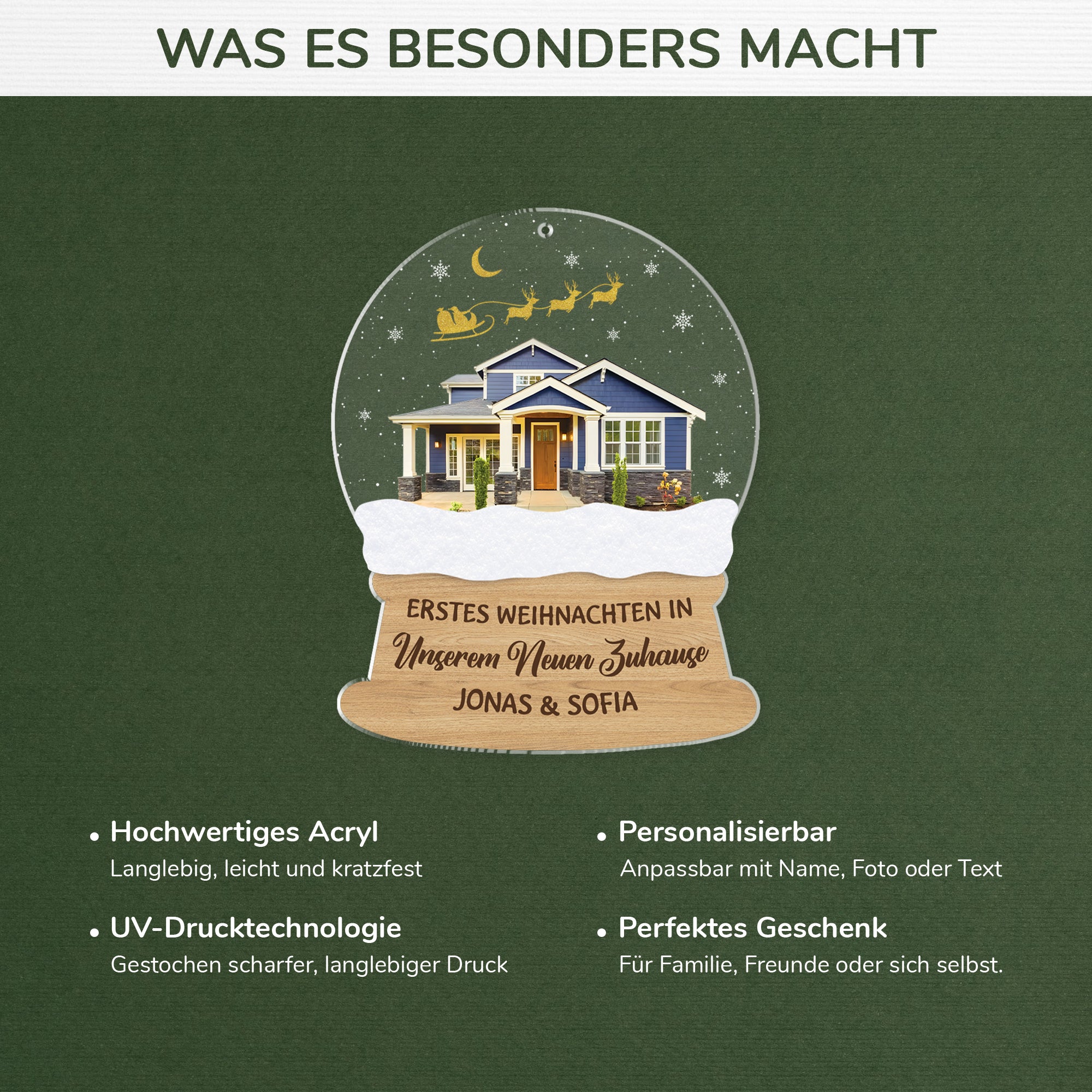 5558OGE4 erstes weihnachten in unserem neuen zuhause personalisierter weihnachtsschmuck aus acryl paar mit foto 5558OTVCG