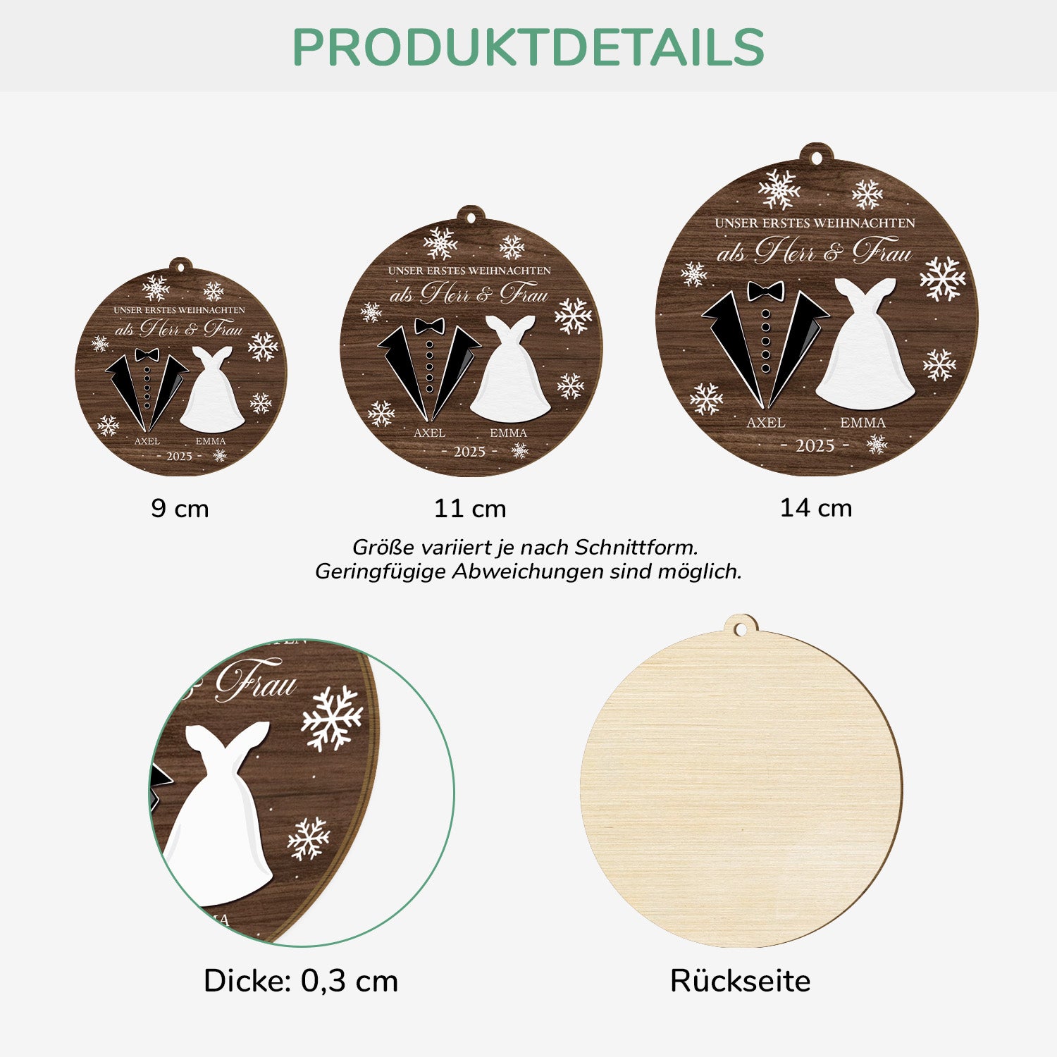 5565OGE3 unser erstes weihnachten im neuen heim personalisierte 2 schicht holz ornamente paar 5565O6QAG