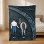 5567BGE2 frau und pferd kuscheldecke personalisiert_ 5567B3KAU