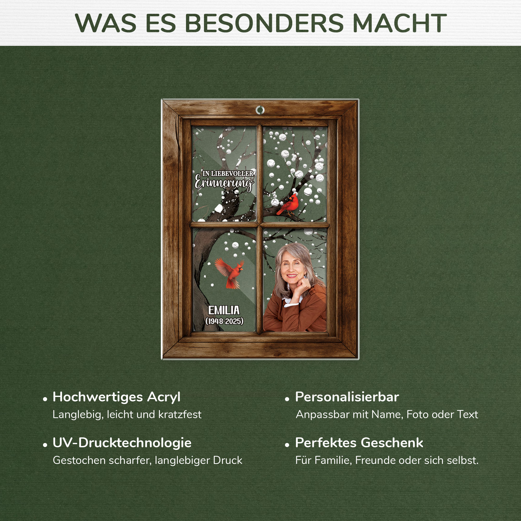 5569OGE4 ich bin immer bei dir personalisierte acryl ornamente mit foto zur erinnerung mama oma 5569O3HQA