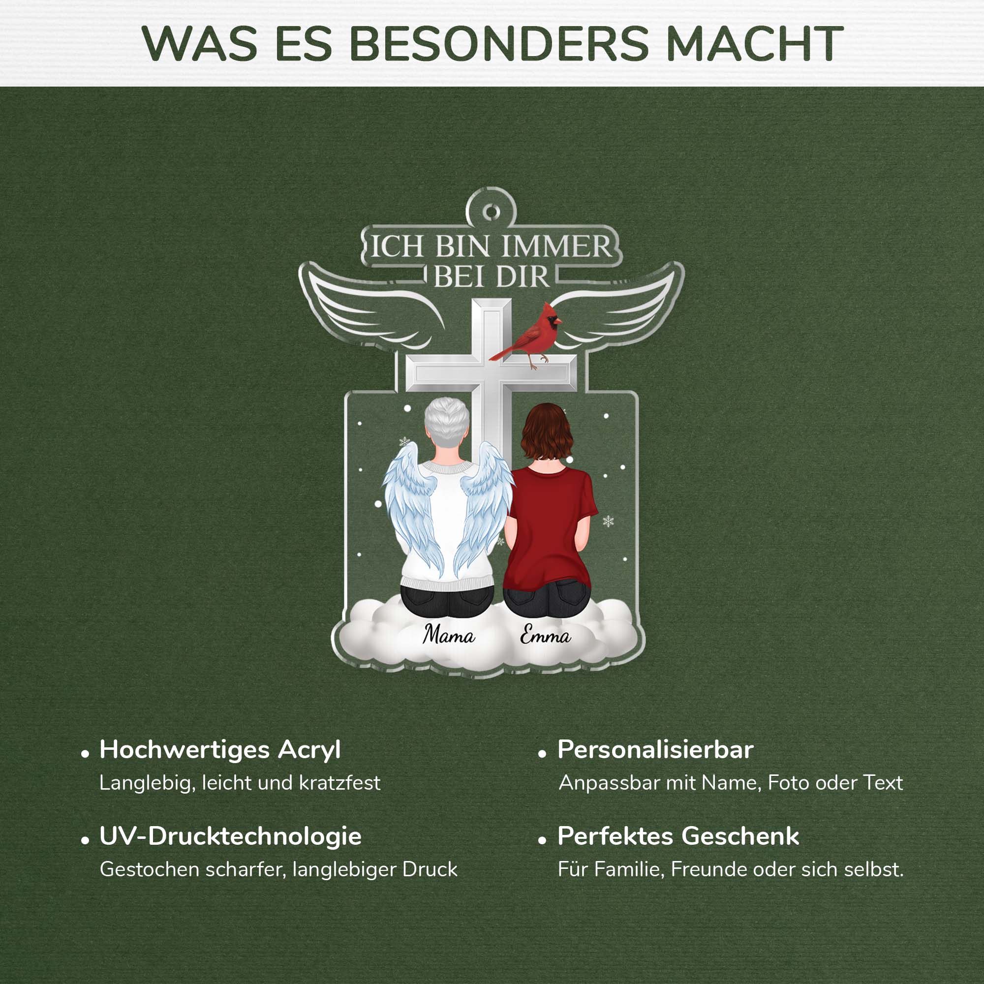 5594OGE4 ich bin immer bei dir personalisierte weihnachtsschmuck aus acryl zur erinnerung 5594O8ZMA