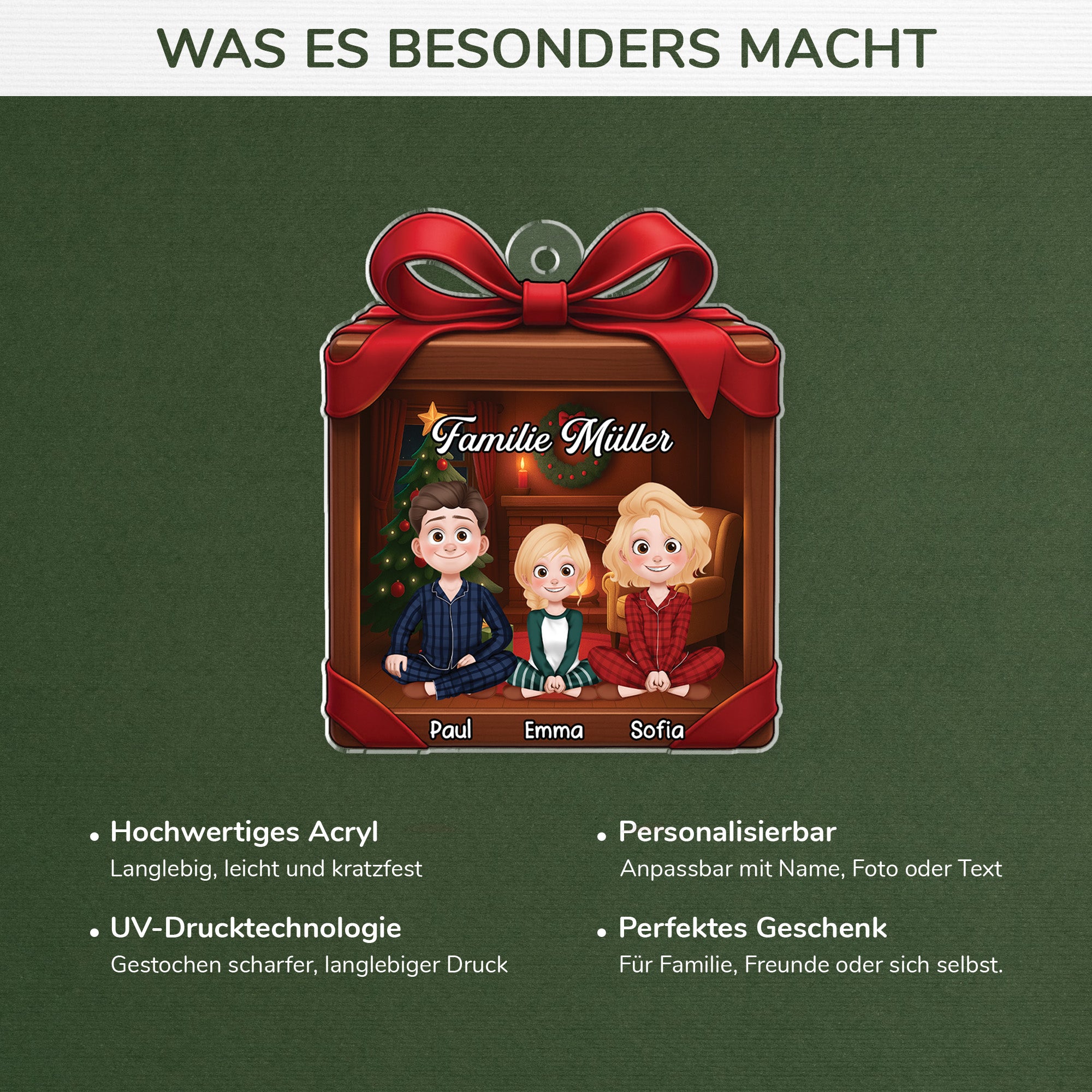 5601OGE4 geschenkverpackung personalisierte weihnachtsschmuck aus acryl familie 5601O3MMI