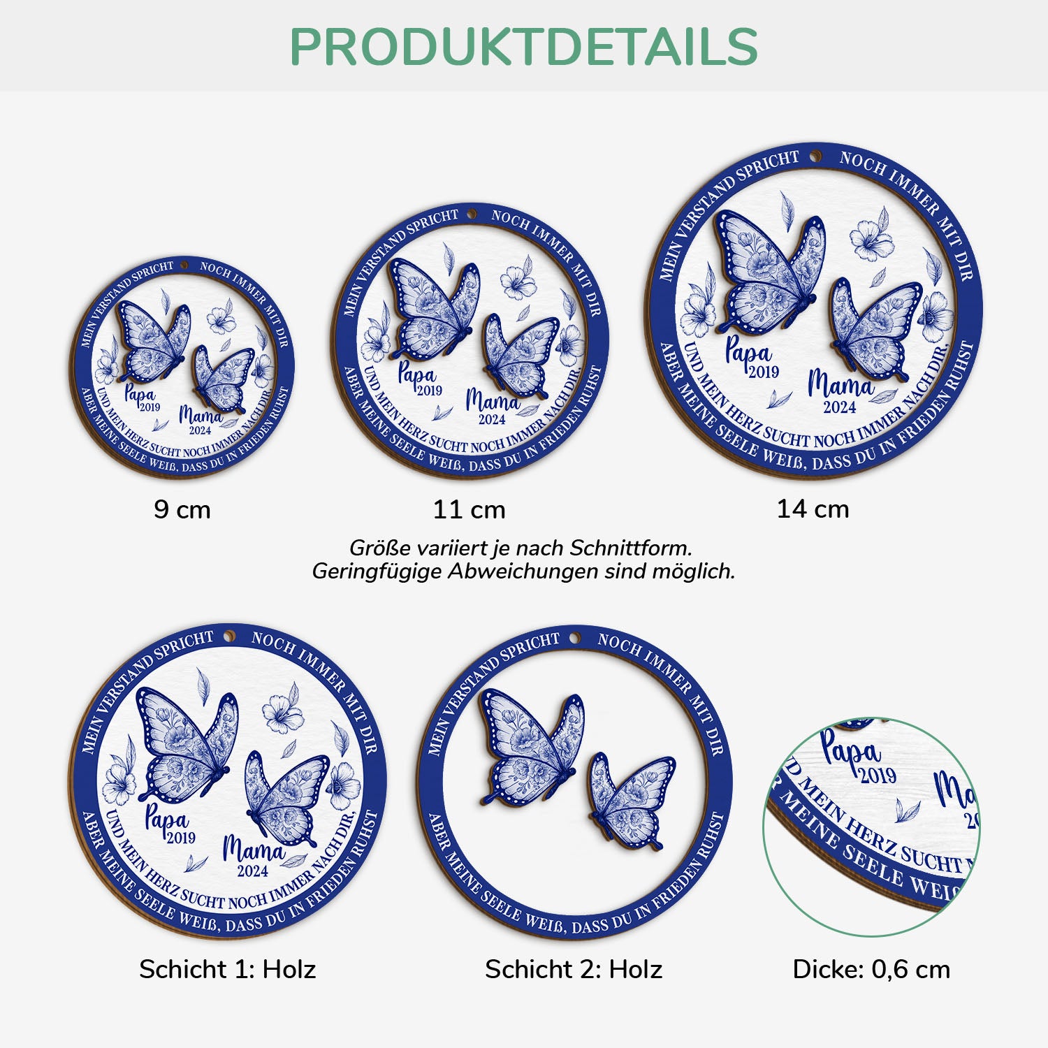 5606OGE3 in ewiger erinnerung toile de jouy personalisierte 2 schicht holz ornamente 5606OTQQB