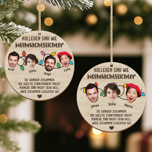 5609OGE2 kollegen sind wie weihnachtslichter personalisierte 1 schicht holz ornamente mit gesicht 5609OTQZO