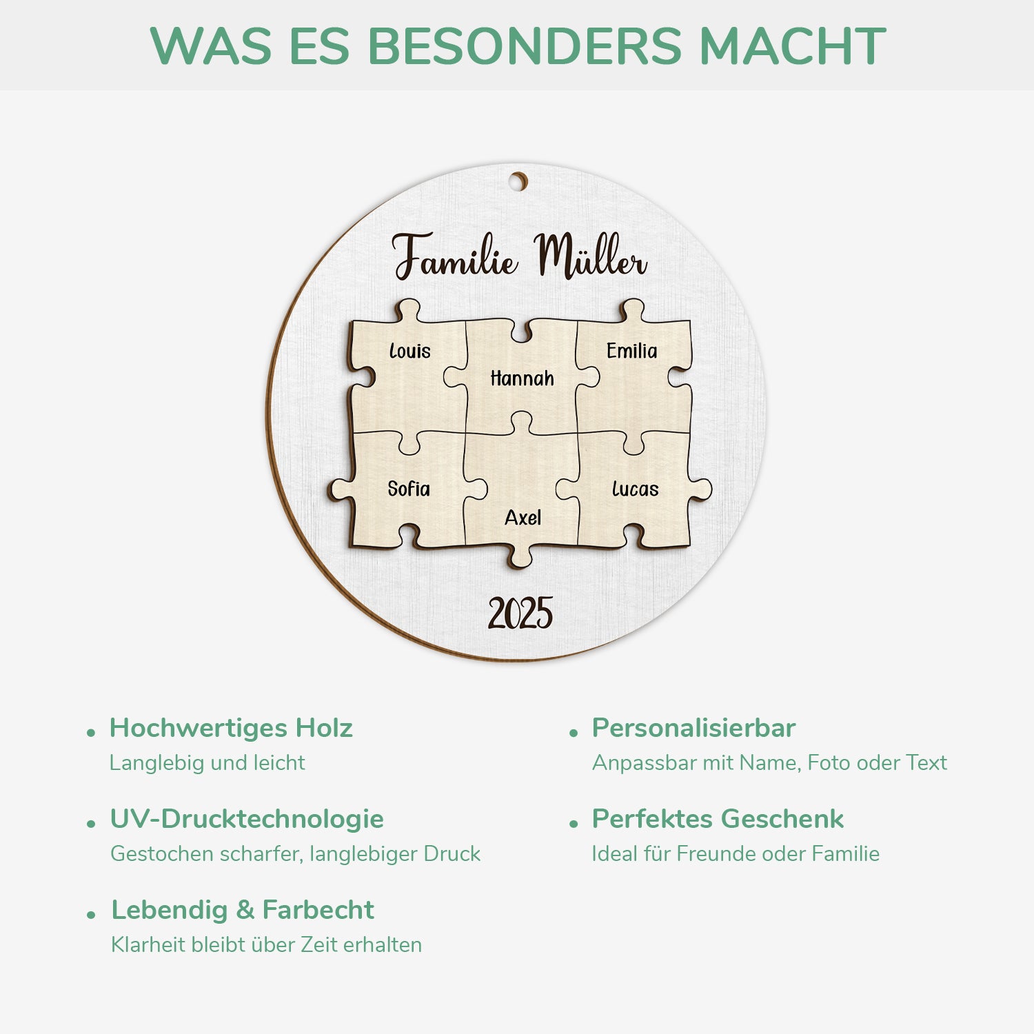 5618OGE4 familie puzzle personalisierte 2 schicht holz ornamente familie 5618O8MCI