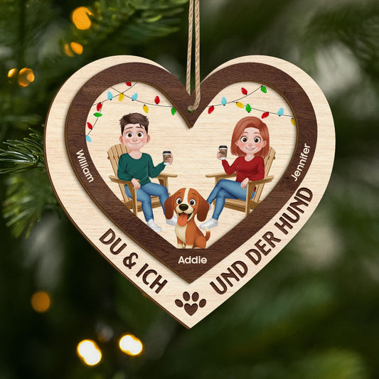 5620OGE1 du ich und die hunde personalisierte 2 schicht holz ornamente weihnachten paar 5620O8VAC
