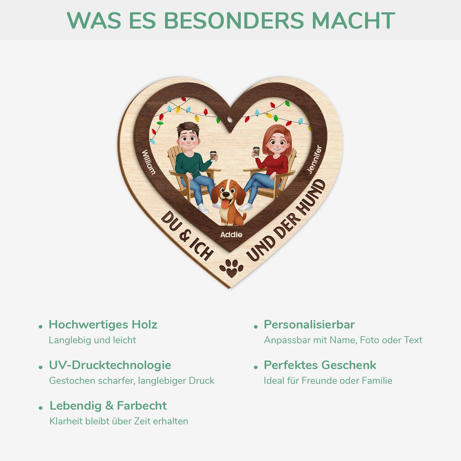 5620OGE4 du ich und die hunde personalisierte 2 schicht holz ornamente weihnachten paar 5620O8VAC