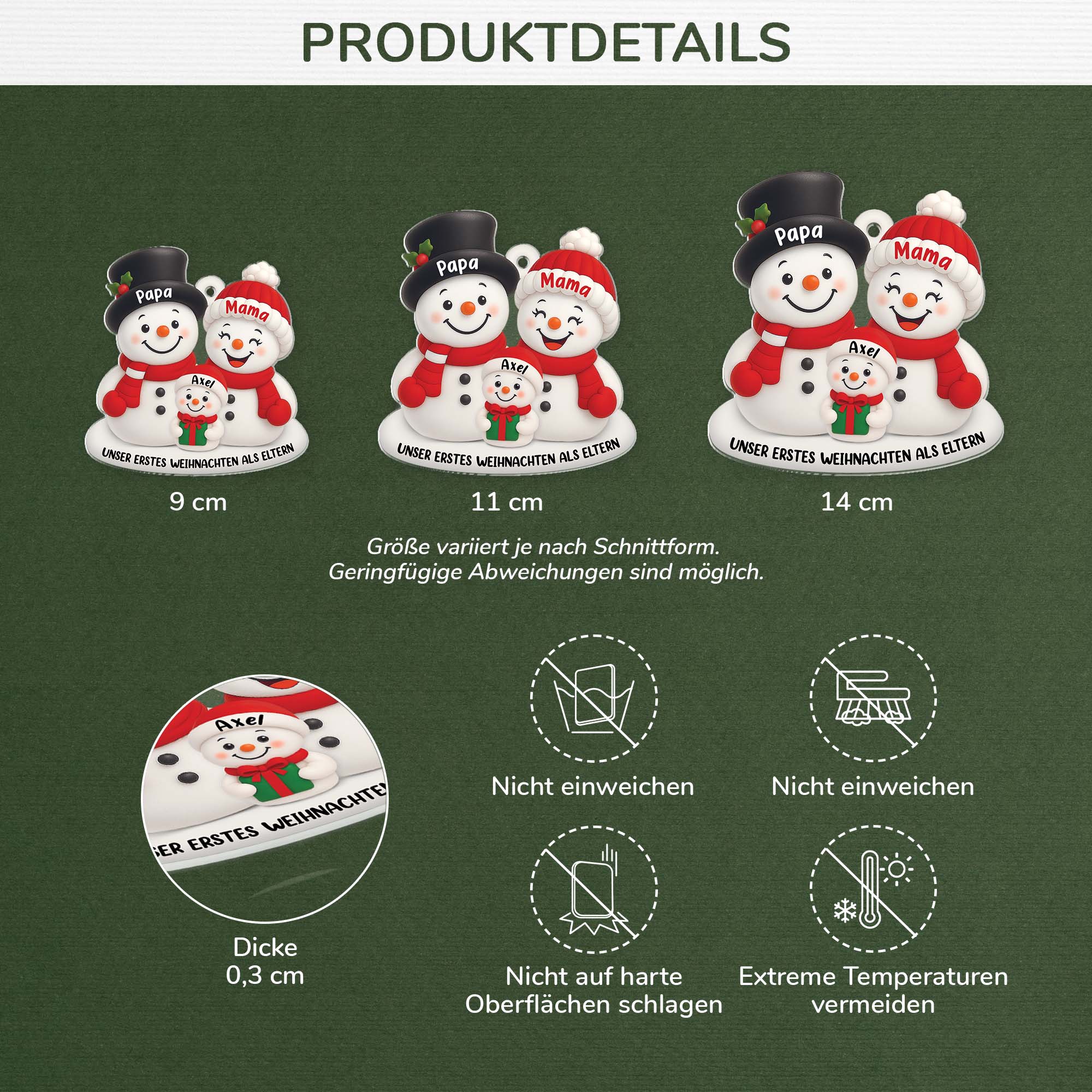 5621OGE3 3d druck effekt unser erstes weihnachten als eltern personalisierte weihnachtsschmuck aus acryl familie 5621OKVAI