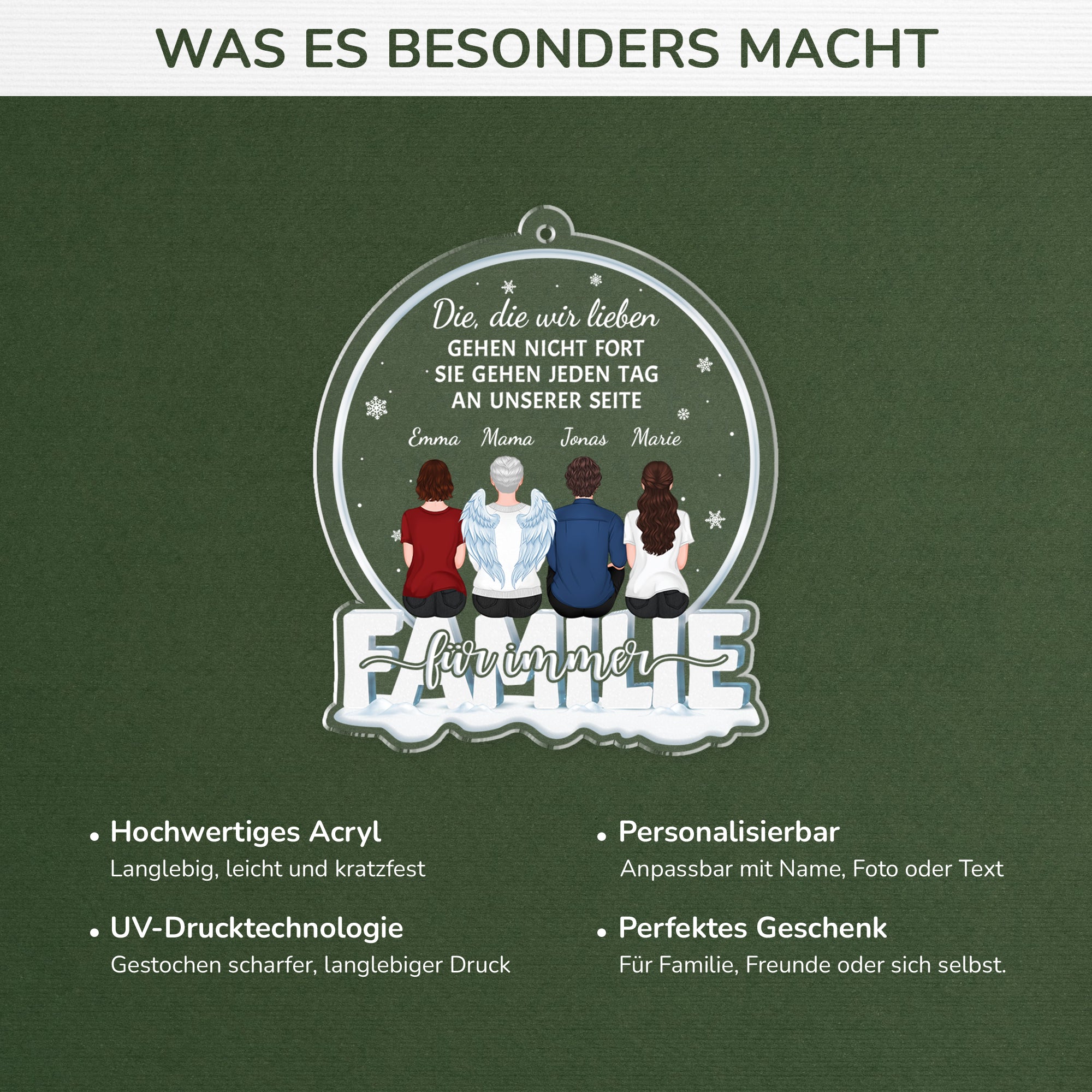5623OGE4 die die wir lieben sind jeden tag an unserer seite personalisierte acryl ornamente zur erinnerung familie 5623O8MNA