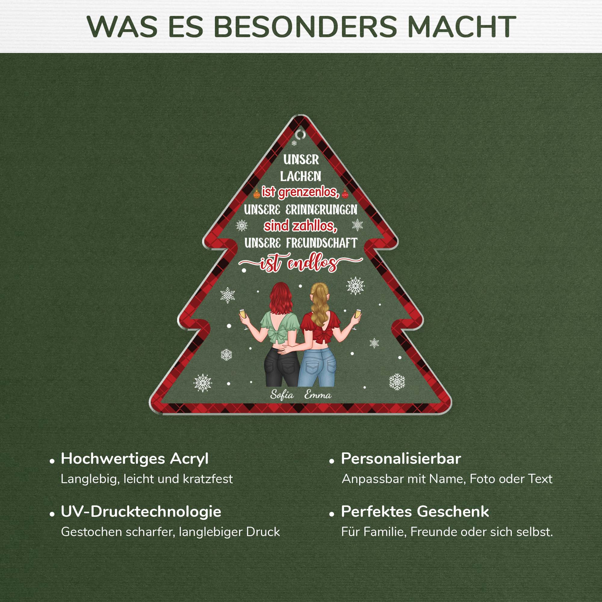 5624OGE4 spruche freundschaft kurz personalisierter weihnachtsschmuck aus acryl beste freundinnen 5624OKKTF