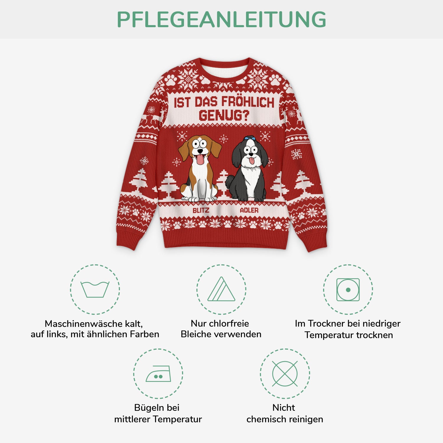 5634WGE4 ist das frohlich genug lustiger weihnachtspullover hund personalisiert_ 5634W8YZC