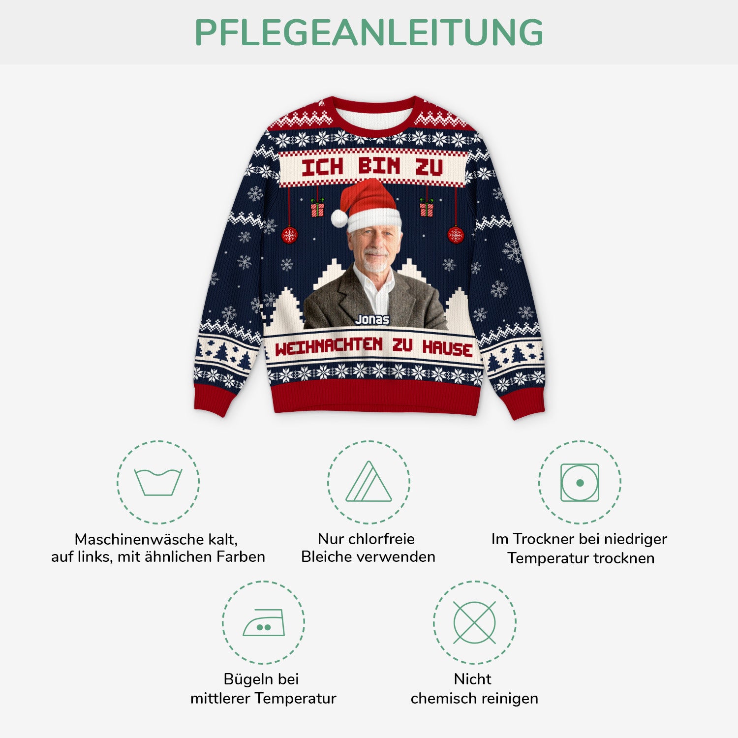 5637WGE4 ich bin zu weihnachten zu hause personalisierter weihnachtspullover_ mit foto 5637W8VTB