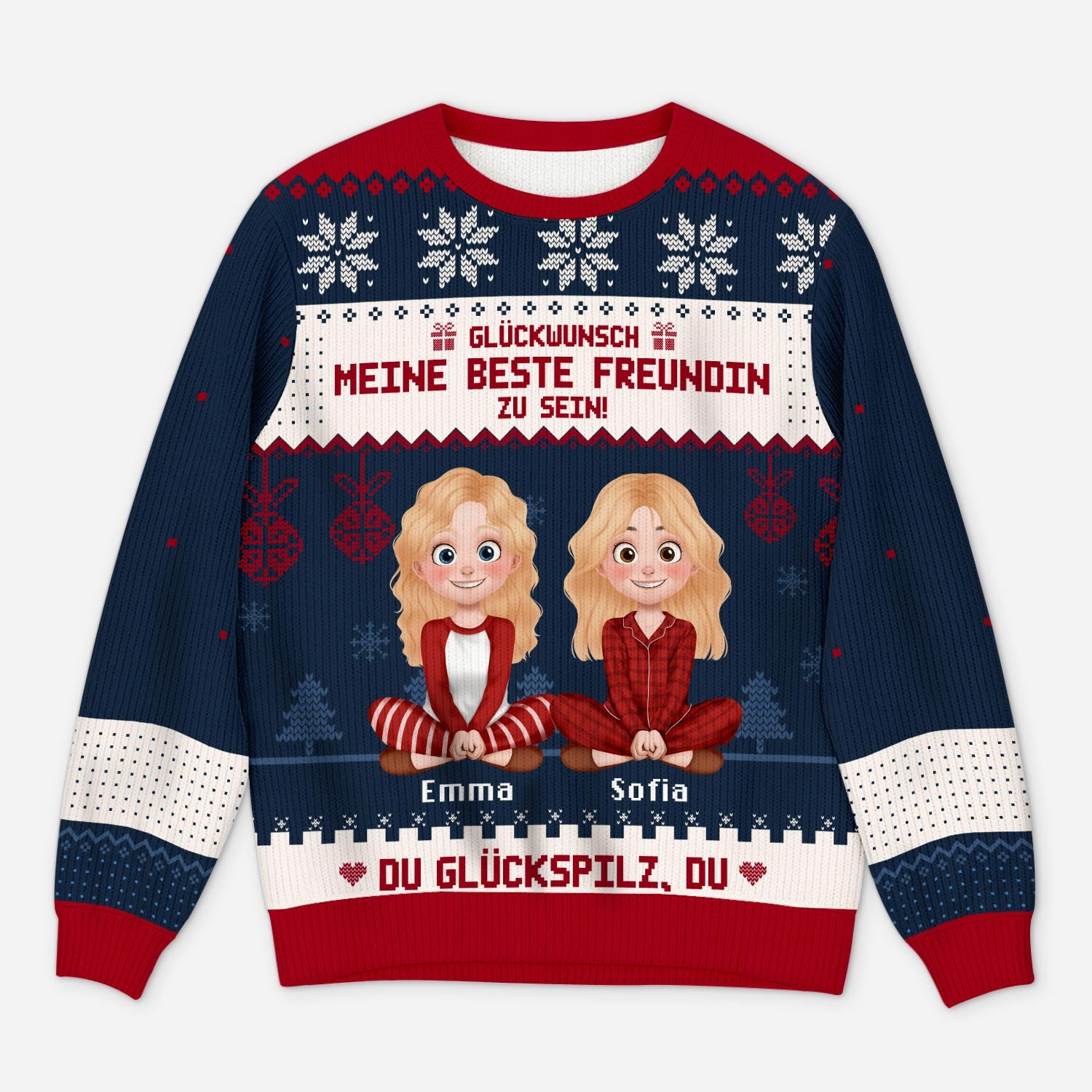 5638WGE1 du gluckspilz personalisierter weihnachtspullover_ beste freunde 5638W8VAF