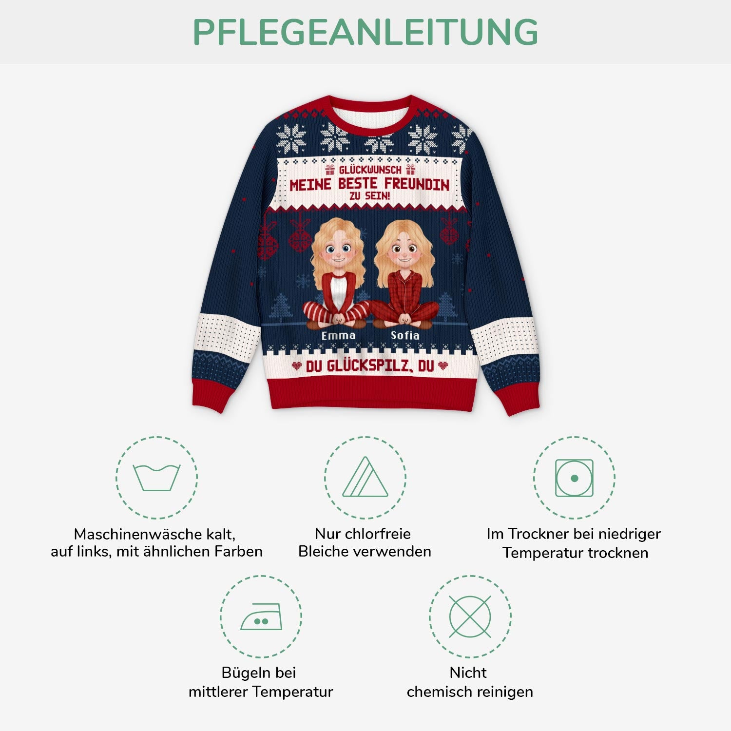 5638WGE4 du gluckspilz personalisierter weihnachtspullover_ beste freunde 5638W8VAF