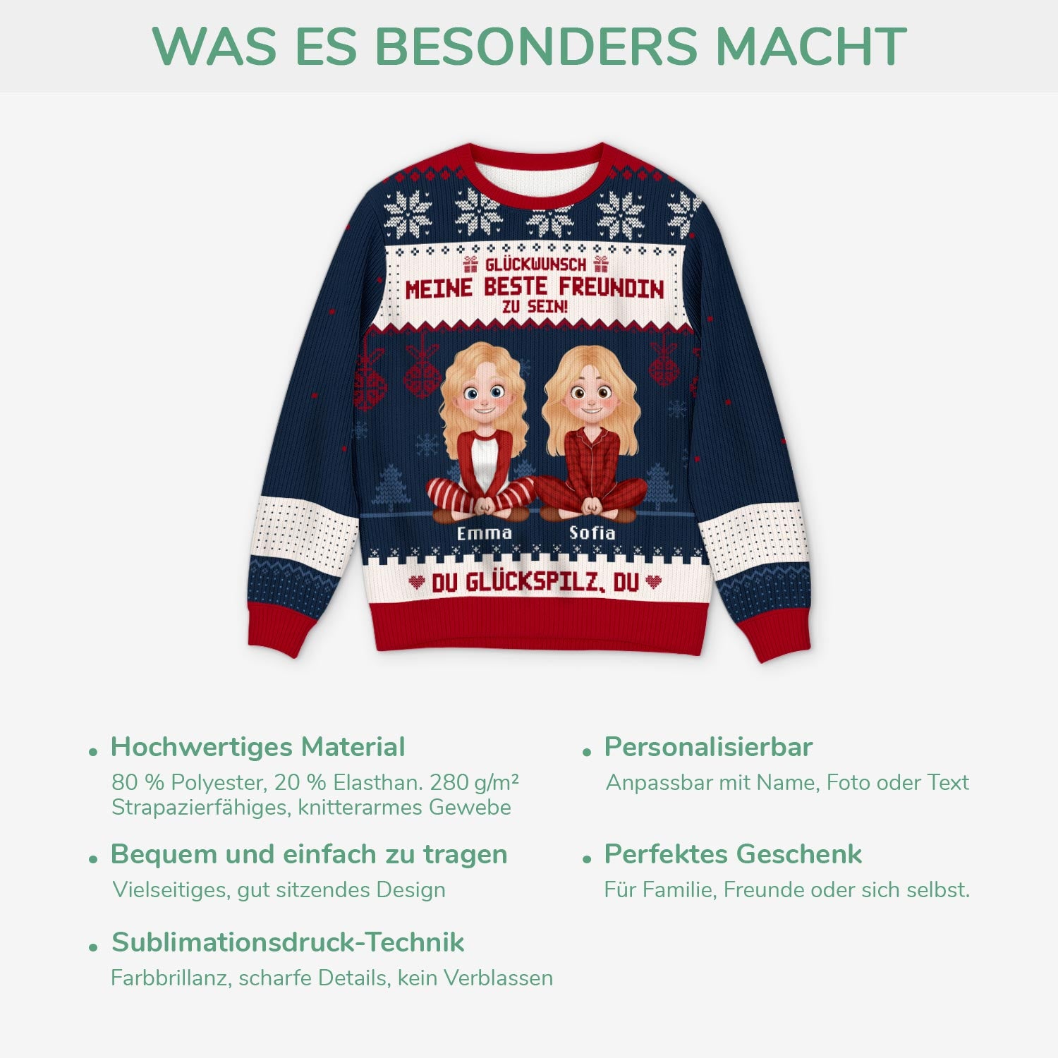 5638WGE5 du gluckspilz personalisierter weihnachtspullover_ beste freunde 5638W8VAF