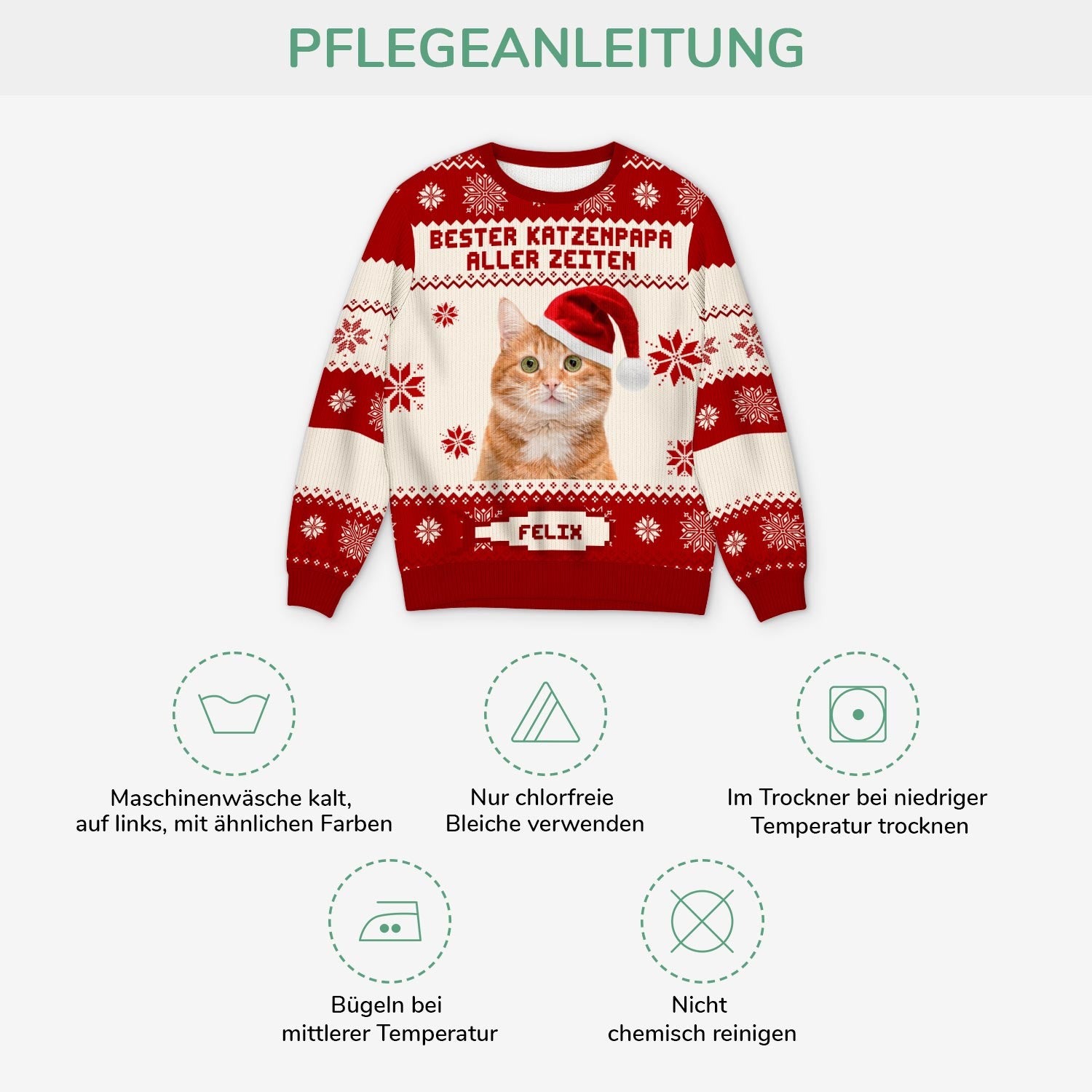 5643WGE4 katzenpapa katzenmama lustiger weihnachtspullover personalisiert_ mit foto 5643WTHAD