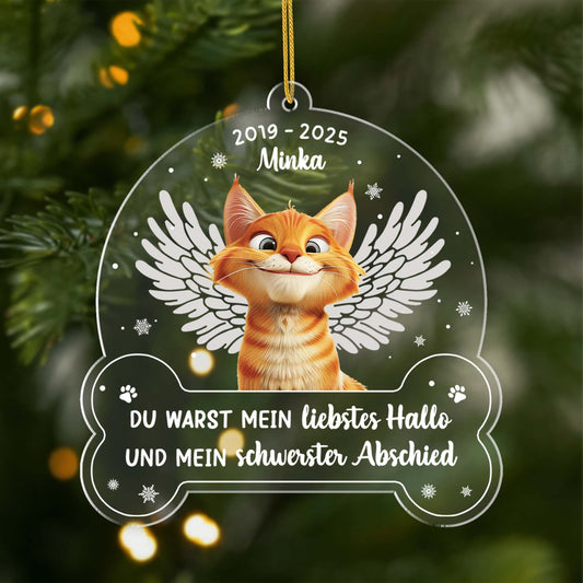 5647OGE1 liebstes hallo schwerster abschied personalisierte acryl ornamente katze mit foto zur erinnerung 5647OKYZD