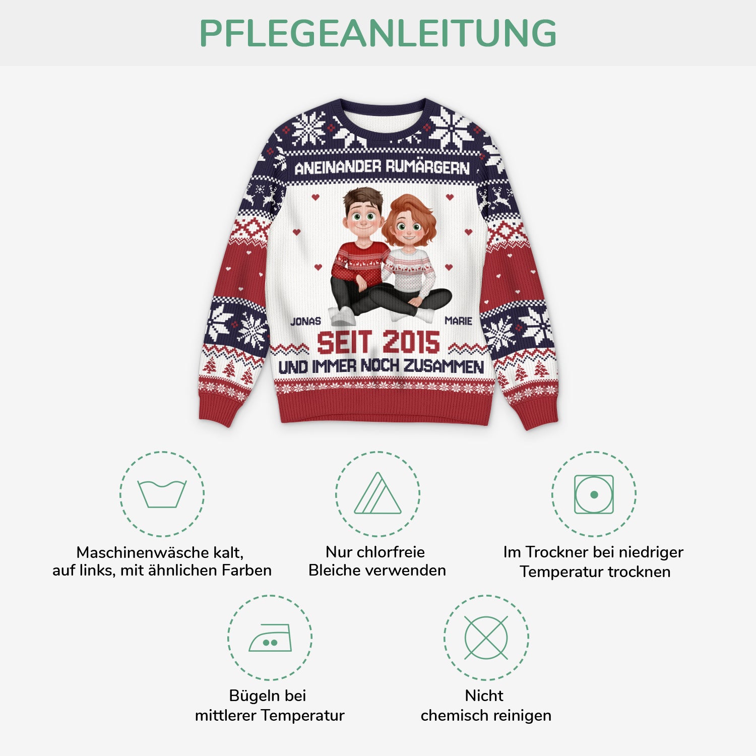 5660WGE4 seit  zusammen und am rumargern personalisierter weihnachtspullover_ paar 5660W8TZG