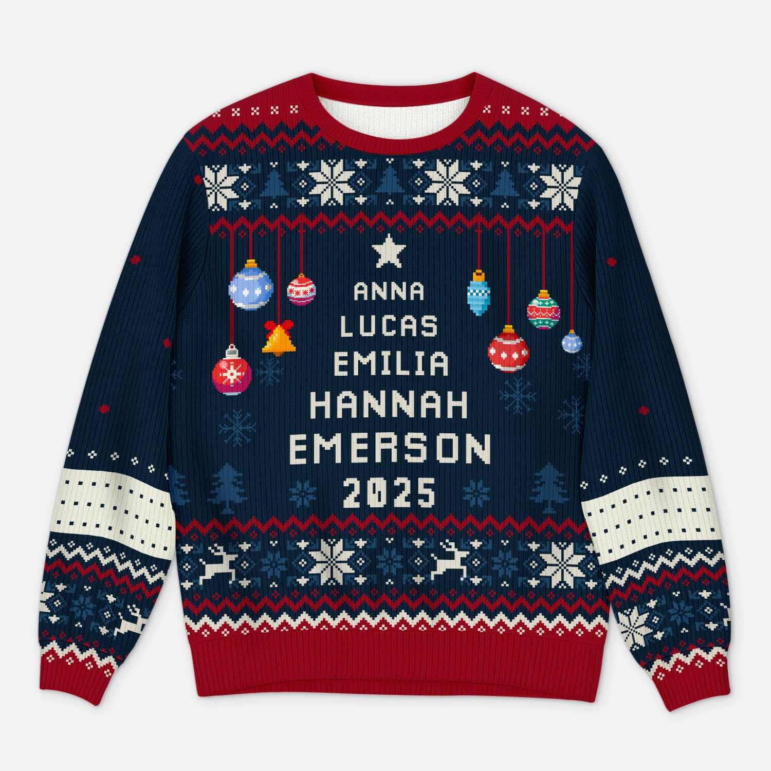 5662WGE1 weihnachtsbaum mit namen weihnachtspullover familie personalisiert 5662WKQQI