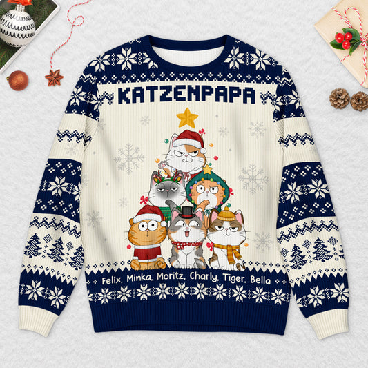 5664WGE2 katzen weihnachtsbaum weihnachtspullover katze personalisiert_ 5664W6VTD