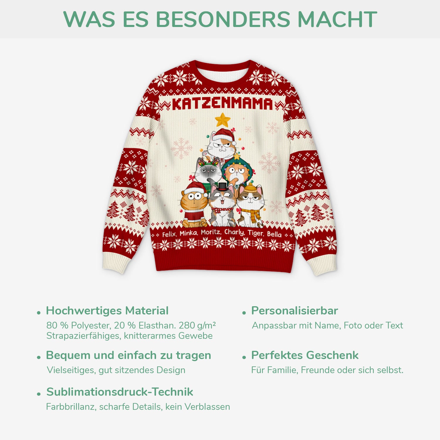 5664WGE5 katzen weihnachtsbaum weihnachtspullover katze personalisiert_ 5664W6VTD