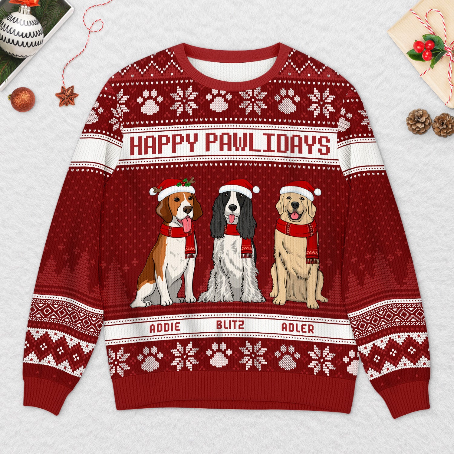 5666WGE2 feliz navidog weihnachtspullover hund personalisiert_ 5666W6TMC