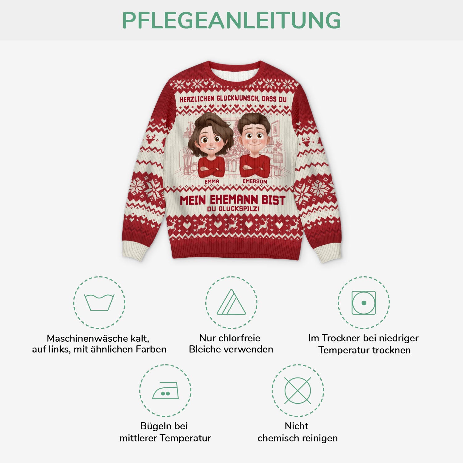5667WGE4 du gluckspilz mein mann meine frau personalisierter weihnachtspullover_ paar 5667W6QQG