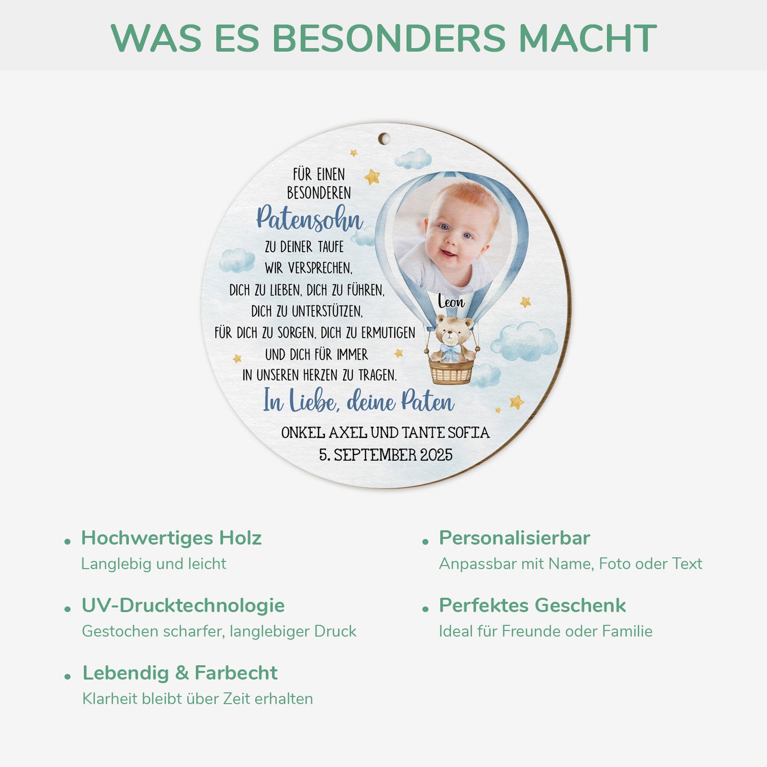 5670OGE4 patentochter patensohn personalisierte 1 schicht holz ornamente mit foto zur taufe 5670O6HAK