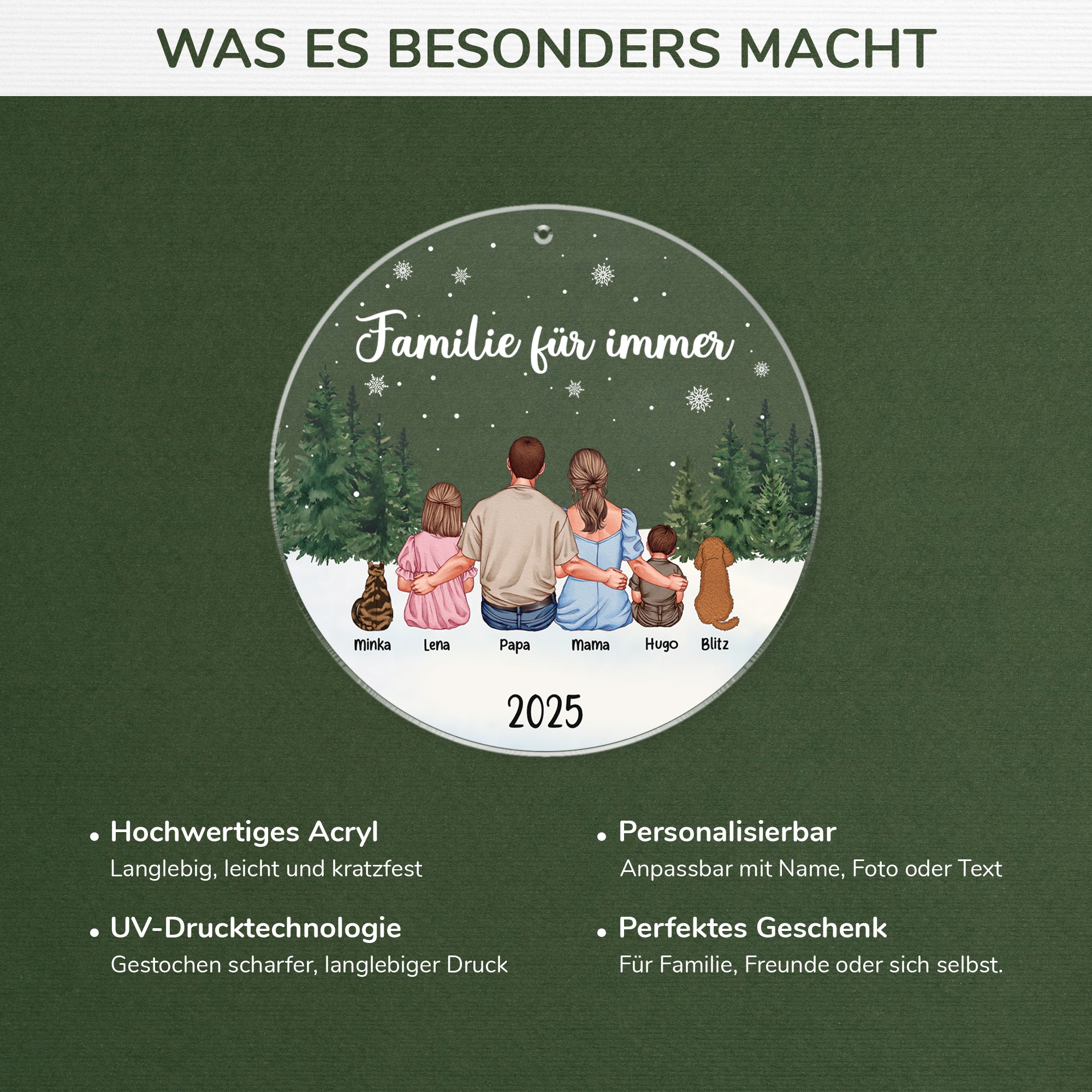 5671OGE4 frohe weihnachten personalisierter weihnachtsschmuck_ acryl familie hund katze 5671O6TZI