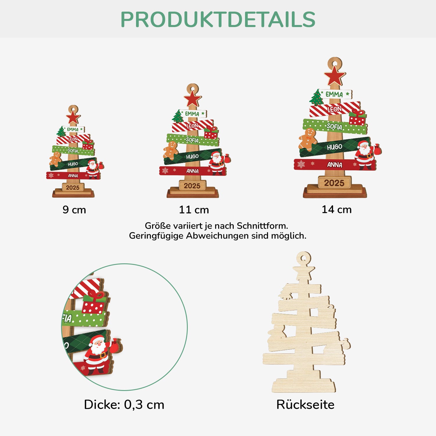 5676OGE3 weihnachtsbaum anhanger mit namen personalisierte 1 schicht holz ornamente familie 5676OTQTI