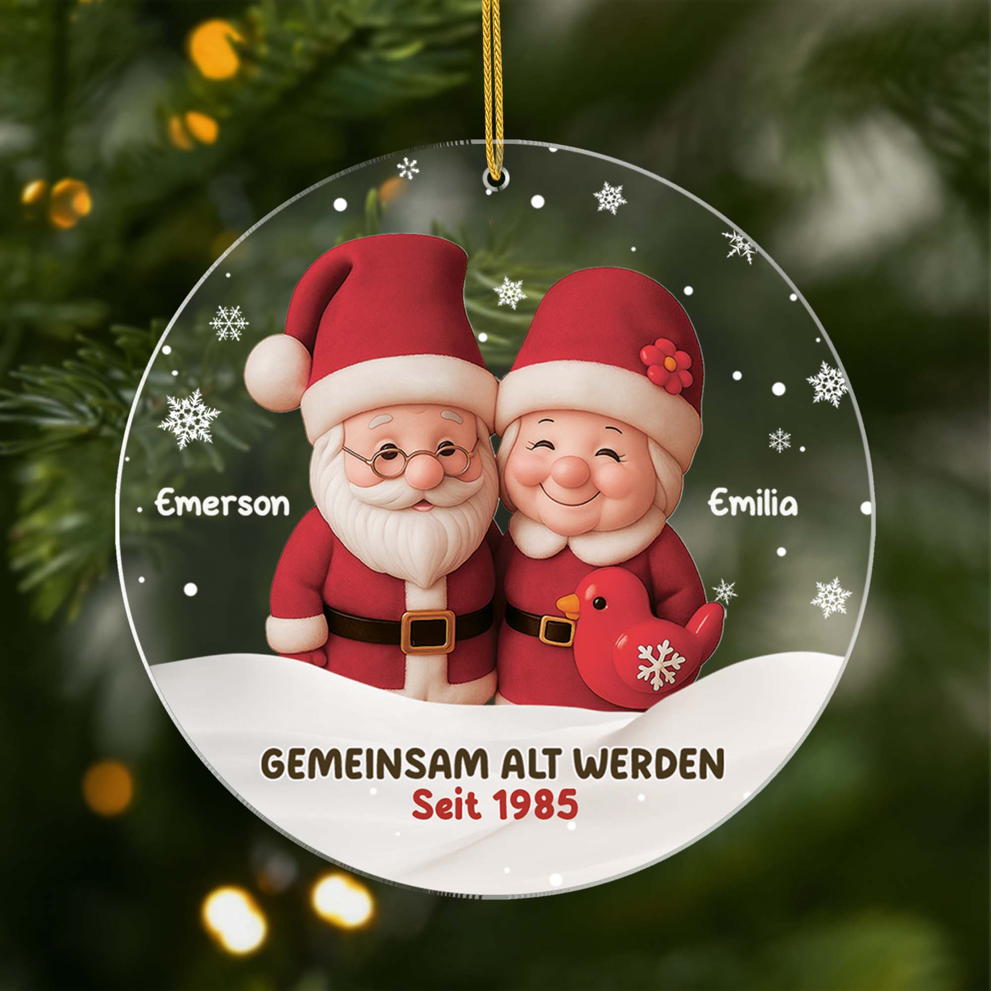 5679OGE1 3d druck effekt gemeinsam alt werden acryl weihnachtsschmuck personalisiert paar 5679OKL0G