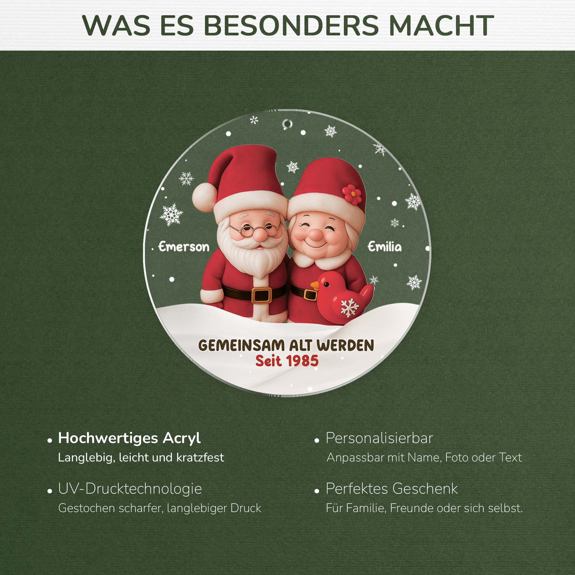 5679OGE4 3d druck effekt gemeinsam alt werden acryl weihnachtsschmuck personalisiert paar 5679OKL0G