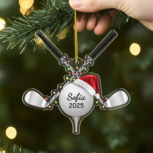 5688OGE2 3d druck effekt golfball personalisierter weihnachtsschmuck_ acryl 5688OKVMB